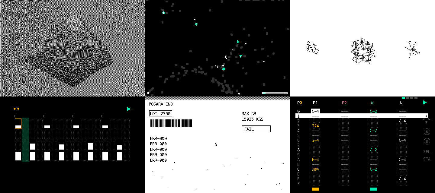 Posara carts: visuals, sequencer and tracker